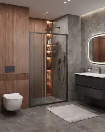 Душевая дверь CEZARES MOLVENO-BF-3-120-C-GM-IV стекло Прозрачное, профиль Оружейная сталь