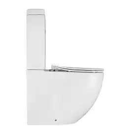 Унитаз напольный Azario Renda AZ-8693 безободковый, с бачком и сидением микролифт, Белый глянцевый