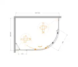 Душевой уголок CEZARES MOLVENO-RH-1-120/90-C-Cr-IV прозрачное стекло, профиль Хром
