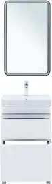 Тумба под раковину Aquanet Слим 50 напольная, белый сатин, 346041