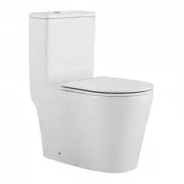 Унитаз моноблок напольный CeramaLux TR2178MN, безободковый, Белый