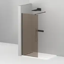 Душевая перегородка CEZARES LIBERTA-L-1-120-BR-NERO стекло Tонированная бронза, профиль Черный