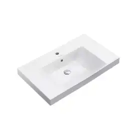 Раковина KERAMA MARAZZI CUBO подвесная\мебельная, 80 см, белая глянцевая, CU.wb.80