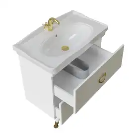 Тумба под раковину Grossman Атрио 85 напольная, белая глянцевая (108016)