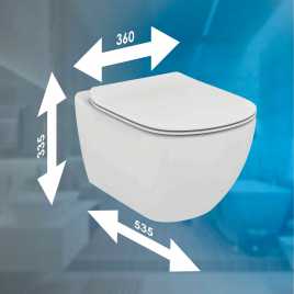 Подвесной унитаз Ideal Standard Tesi AquaBlade®  с тонким сиденьем микролифт ST007901