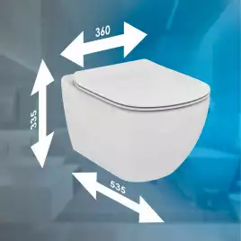 Подвесной унитаз Ideal Standard Tesi AquaBlade®  с тонким сиденьем микролифт ST007901
