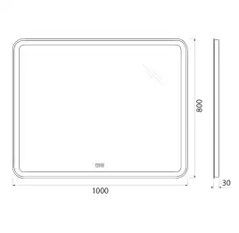 Зеркало BelBagno MARINO 100х80 SPC-MAR-1000-800-LED-TCH-WARM с подстветкой, сенсорный выключатель, с подогревом
