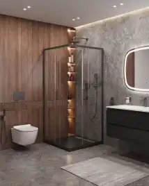 Душевой уголок CEZARES MOLVENO-A-2-90-C-GM-IV стекло Прозрачное, профиль Оружейная сталь