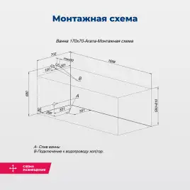 Акриловая ванна Aquanet Agata 170x70 (с каркасом), 352894