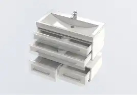 Тумба под раковину Aquanet Верона 100 белый (подвесная 2 ящика) 175382