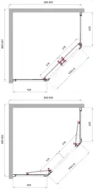 Душевой уголок BelBagno UNO-195-P-2-90-C-NERO профиль Черный стекло Прозрачное