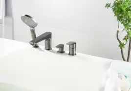 Смеситель на борт ванны Aquatek Бетта AQ1148BGM, Оружейная сталь