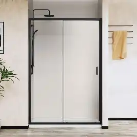 Душевая дверь Vincea City 140 см, VDS-5CT140CLB, профиль Черный, стекло Прозрачное