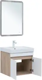 Тумба под раковину Aquanet Оптима 60 дуб светлый/белый сатин, 344799