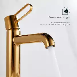 Смеситель для раковины Splenka S03.10.23, Золото матовое
