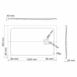 Душевой поддон WasserKRAFT Neime 19T 120х90 из искусственного камня 19T07 Черный