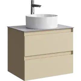 Тумба с раковиной подвесная Aqwella Geometria 65 GE01652MD+STG662X476GS, со столешницей серый камень, цвет морская дюна