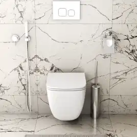 Подвесной унитаз Grossman GR-4497SQC безободковый, смыв торнадо, Белый глянцевый