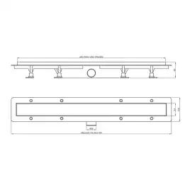 Душевой лоток PlastBrno 40 см, DESIGN 4 SZA9400 с решеткой под плитку, цвет матовое золото