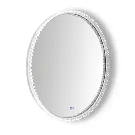 Зеркало Azario Лайвли D80, АZ-LED012125 с подсветкой и диммером, подогрев, белый матовый