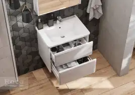 Тумбы под раковину Roca Ronda 60 ZRU9303002 подвесная, цвет, Белый матовый / Бетон