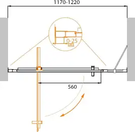 Душевая дверь CEZARES MOLVENO-BA-11-100+20-C-Cr-IV прозрачное стекло, профиль Хром