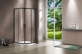 Душевой уголок Vincea Garda 90х90 VSQ-1G900CLB, дверь раздвижная, профиль черный, стекло прозрачное