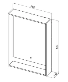 Зеркало Aquanet Милан 60 с подстветкой, сенсорный выключатель, белый глянец, 306380