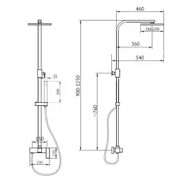 Душевая стойка ABBER Daheim AF8220NG без излива, никель