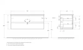 Тумба под раковину BelBagno ALBANO-1200-2C-SO-RR подвесная Rovere Rustico
