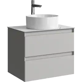 Тумба с раковиной подвесная Aqwella Geometria 65 GE01652ST+STG662X476MW, со столешницей мрамор белый, цвет серый туман