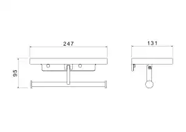 Держатель туалетной бумаги Aquatek Европа AQ4919MB двойной с полкой, Черный матовый