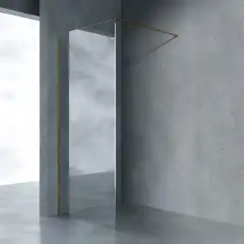 Душевая перегородка AVS Walk In 90 см профиль брашированное золото, стекло прозрачное, 803-0014-200-90-GB-T