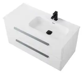 Тумба под раковину Cezares ECO-CER-N 100 см, ECO-CER-N-1000-2C-SO-BL-L (без ручек), Bianco Lucido