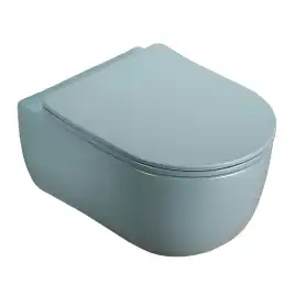 Унитаз подвесной AVS Диапазон 813-0009-L-T-MLG безободковый, со смывом Торнадо, зеленый матовый