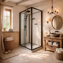 Душевая кабина Loranto 120х80 CS-3010TM/W-120L, низкий поддон, цвет профиля черный