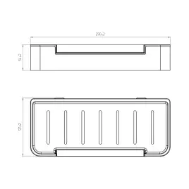 Полка AVS Kori, 30 см, черный матовый, с бортиком-скребком