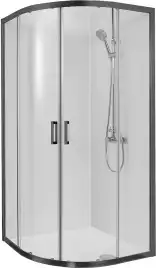 Душевой уголок Aquatek 900x900x2000 AQ ARI RO 09020BL 1/4 круга, двери раздвижные, профиль черный, стекло прозрачное