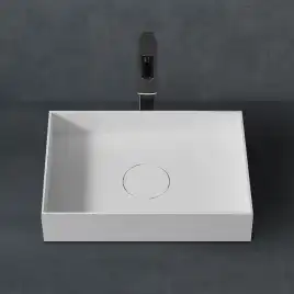 Раковина накладная ABBER STEIN 50х35х10 AS2621, прямоугольная, белая матовая