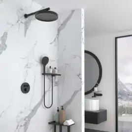 Душевая система  Vincea Inspire VSFW-3I22MT2RMB VSFW-3I22MT2RMB  с термостатом, встраиваемая, черный матовый