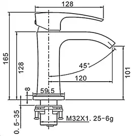 Смеситель для раковины Gappo G1007-4, Бронза