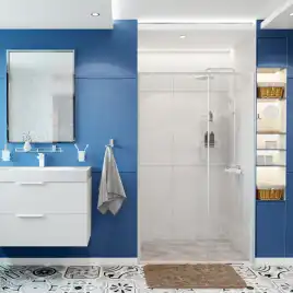 Душевая дверь WasserKRAFT Rhin 44S 110 см, 44S13, профиль Белый, стекло Прозрачное