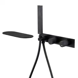 Смеситель для ванны с душем Abber Rund AF8731B встраиваемый, с внутренней частью, Черный матовый