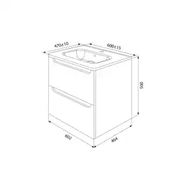 Тумба с раковиной IDDIS Edifice 60, подвесная, Светло-серый, EDI60L0i95K