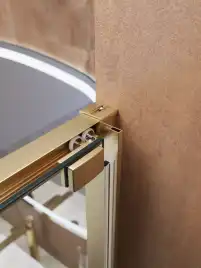 Душевая дверь CEZARES LUX-B-FS-1-90-C-BORO прозрачное стекло, профиль Брашированное золото