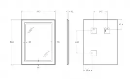 Зеркало BelBagno SPC-KRAFT-600-800-SENS-AL