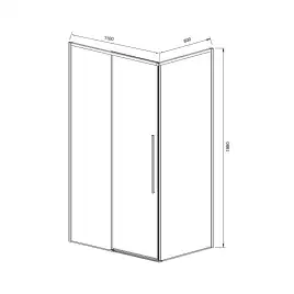 Душевой уголок Vincea Slim-N 110х80 VSR-4SN8011CLGM, дверь раздвижная, профиль вороненая сталь, стекло прозрачное