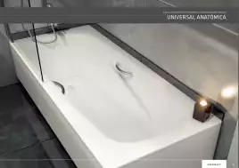 Стальная ванна BLB Universal Atlantica HG 170х75 B75L с/руч 3,5 mm с отверстиями для ручек, Белая