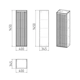Шкаф-пенал для ванной Grossman Кристалл 35 подвесной, бежевый матовый (303544)