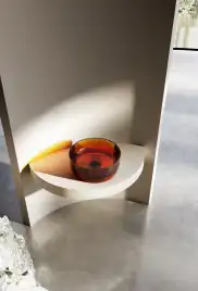 Раковина накладная ABBER KRISTALL 40х40х15 AT2804Opal, круглая, коричневая